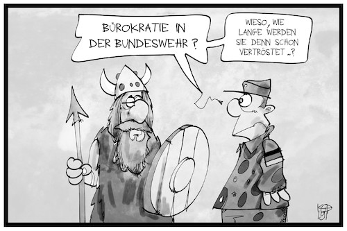 Cartoon: Bundeswehr-Mängel (medium) by Kostas Koufogiorgos tagged karikatur,koufogiorgos,illustration,cartoon,bundeswehr,rüstungsmangel,wehrbeauftragter,militär,soldat,bürokratie,ausrüstung,karikatur,koufogiorgos,illustration,cartoon,bundeswehr,rüstungsmangel,wehrbeauftragter,militär,soldat,bürokratie,ausrüstung