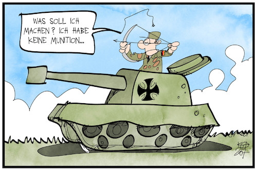 Cartoon: Bundeswehr (medium) by Kostas Koufogiorgos tagged karikatur,koufogiorgos,illustration,cartoon,bundeswehr,munition,diebstahl,panzer,soldat,waffe,militär,ksk,karikatur,koufogiorgos,illustration,cartoon,bundeswehr,munition,diebstahl,panzer,soldat,waffe,militär,ksk