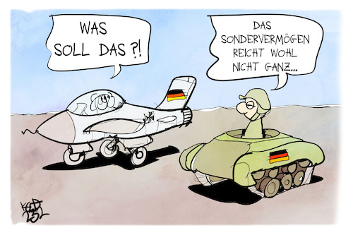 Cartoon: Bundeswehr (medium) by Kostas Koufogiorgos tagged karikatur,koufogiorgos,bundeswehr,rüstungsmängel,flugzeug,panzer,soldat,armee,karikatur,koufogiorgos,bundeswehr,rüstungsmängel,flugzeug,panzer,soldat,armee