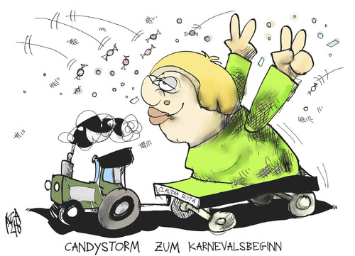 Cartoon: Candystorm (medium) by Kostas Koufogiorgos tagged twitter,candystorm,claudia,roth,grünen,partei,vorsitz,kandidatur,karneval,bonbon,karikatur,kostas,koufogiorgos,twitter,candystorm,claudia,roth,grünen,partei,vorsitz,kandidatur,karneval,bonbon,karikatur,kostas,koufogiorgos