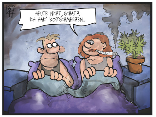 Cartoon: Cannabis (medium) by Kostas Koufogiorgos tagged koufogiorgos,illustration,cartoon,karikatur,cannabis,hasch,marihuana,kopfschmerzen,joint,gesundheit,medizin,koufogiorgos,illustration,cartoon,karikatur,cannabis,hasch,marihuana,kopfschmerzen,sex,joint,gesundheit,medizin