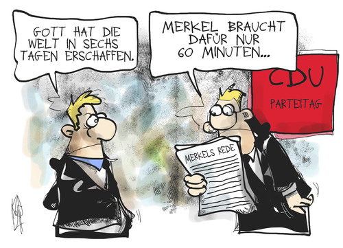 Cartoon: CDU-Parteitag (medium) by Kostas Koufogiorgos tagged cdu,merkel,parteitag,gott,vorsitzende,partei,karikatur,kostas,koufogiorgos,cdu,merkel,parteitag,gott,vorsitzende,partei,karikatur,kostas,koufogiorgos