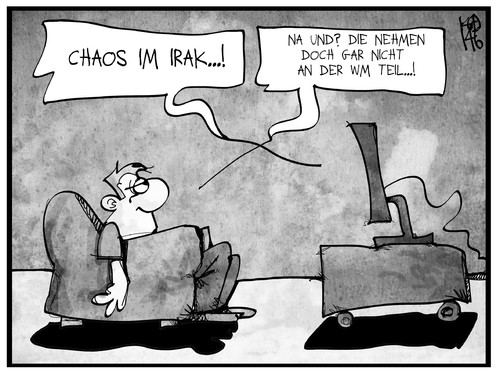 Cartoon: Chaos im Irak (medium) by Kostas Koufogiorgos tagged karikatur,koufogiorgos,cartoon,illustration,irak,fernsehen,wm,fussball,chaos,terrorismus,konflikt,zuschauer,medien,nachrichten,politik,nahost,karikatur,koufogiorgos,cartoon,illustration,irak,fernsehen,wm,fussball,chaos,terrorismus,konflikt,zuschauer,medien,nachrichten,politik,nahost