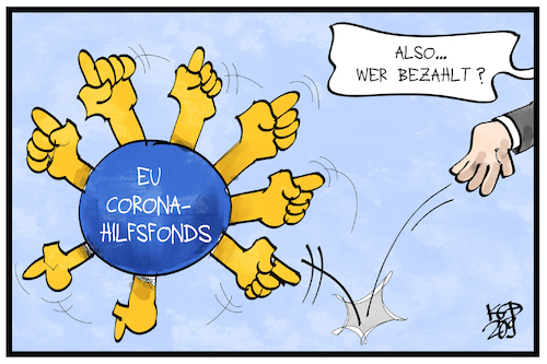 Cartoon: Corona-Hilfen EU (medium) by Kostas Koufogiorgos tagged karikatur,koufogiorgos,illustration,cartoon,corona,paket,kosten,virus,pandemie,karikatur,koufogiorgos,illustration,cartoon,corona,paket,kosten,virus,pandemie