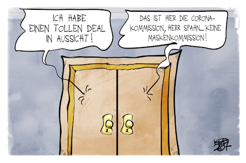 Cartoon: Corona-Kommission (medium) by Kostas Koufogiorgos tagged karikatur,koufogiorgos,corona,kommission,spahn,maskenaffäre,karikatur,koufogiorgos,corona,kommission,spahn,maskenaffäre
