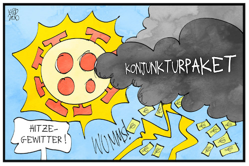 Cartoon: Corona-Konjunkturpaket (medium) by Kostas Koufogiorgos tagged karikatur,koufogiorgos,illustration,cartoon,corona,krise,pandemie,wumms,wirtschaft,virus,gewitter,wolke,geld,karikatur,koufogiorgos,illustration,cartoon,corona,krise,pandemie,wumms,wirtschaft,virus,gewitter,wolke,geld