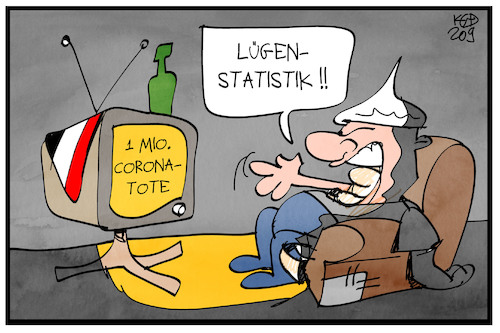 Cartoon: Corona-Opfer (medium) by Kostas Koufogiorgos tagged karikatur,koufogiorgos,illustration,cartoon,tote,opfer,leugner,corona,pandemie,statistik,lüge,karikatur,koufogiorgos,illustration,cartoon,tote,opfer,leugner,corona,pandemie,statistik,lüge