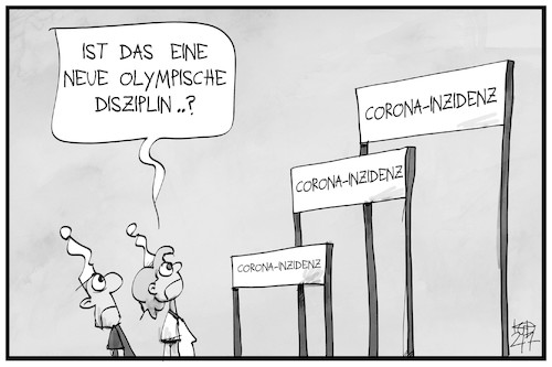 Cartoon: Corona olympisch (medium) by Kostas Koufogiorgos tagged karikatur,koufogiorgos,illustration,cartoon,corona,olympisch,olympia,disziplin,inzidenz,huerde,karikatur,koufogiorgos,illustration,cartoon,corona,olympisch,olympia,disziplin,inzidenz,huerde