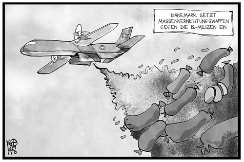 Cartoon: Dänische Wurst (medium) by Kostas Koufogiorgos tagged karikatur,koufogiorgos,illustration,cartoon,flugzeug,wurst,bombardierung,massenvernichtungswaffe,gift,listerien,dänemark,krieg,konflikt,is,miliz,irak,karikatur,koufogiorgos,illustration,cartoon,flugzeug,wurst,bombardierung,massenvernichtungswaffe,gift,listerien,dänemark,krieg,konflikt,is,miliz,irak