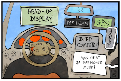 Cartoon: Dashcams (medium) by Kostas Koufogiorgos tagged karikatur,koufogiorgos,illustration,cartoon,dashcam,auto,cockpit,bordcomputer,technik,verkehr,strasse,armaturenbrett,karikatur,koufogiorgos,illustration,cartoon,dashcam,auto,cockpit,bordcomputer,technik,verkehr,strasse,armaturenbrett