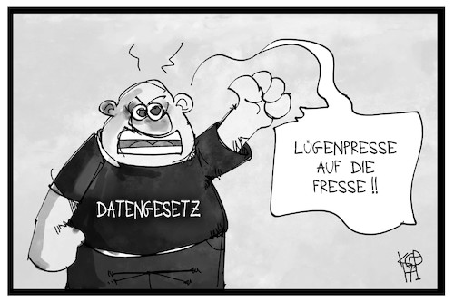 Cartoon: Datengesetz (medium) by Kostas Koufogiorgos tagged karikatur,koufogiorgos,illustration,cartoon,datengesetz,journalismus,lügenpresse,klage,datenhehlereiparagraph,pressefreiheit,karikatur,koufogiorgos,illustration,cartoon,datengesetz,journalismus,lügenpresse,klage,datenhehlereiparagraph,pressefreiheit