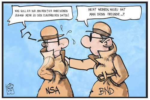 Cartoon: Datenschutz (medium) by Kostas Koufogiorgos tagged karikatur,koufogiorgos,illustration,cartoon,safe,harbour,nsa,bnd,datenschutz,agent,spion,spionage,daten,transfer,karikatur,koufogiorgos,illustration,cartoon,safe,harbour,nsa,bnd,datenschutz,agent,spion,spionage,daten,transfer