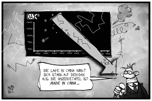 Cartoon: DAX (medium) by Kostas Koufogiorgos tagged karikatur,koufogiorgos,illustration,cartoon,dax,china,anzeigetafel,technik,boerse,frankfurt,crash,aktienindex,kurs,konjunktur,wirtschaft,maerkte,karikatur,koufogiorgos,illustration,cartoon,dax,china,anzeigetafel,technik,boerse,frankfurt,crash,aktienindex,kurs,konjunktur,wirtschaft,maerkte