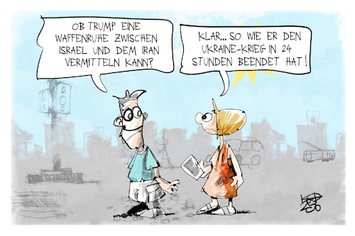 Cartoon: Dealmaker Trump (medium) by Kostas Koufogiorgos tagged karikatur,koufogiorgos,trump,krieg,vermittler,deal,usa,frieden,karikatur,koufogiorgos,trump,krieg,vermittler,deal,usa,frieden