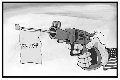 Cartoon: Demo gegen Waffen (medium) by Kostas Koufogiorgos tagged karikatur,koufogiorgos,illustration,cartoon,waffen,pistole,demonstration,enough,waffengesetz,nra,usa,karikatur,koufogiorgos,illustration,cartoon,waffen,pistole,demonstration,enough,waffengesetz,nra,usa