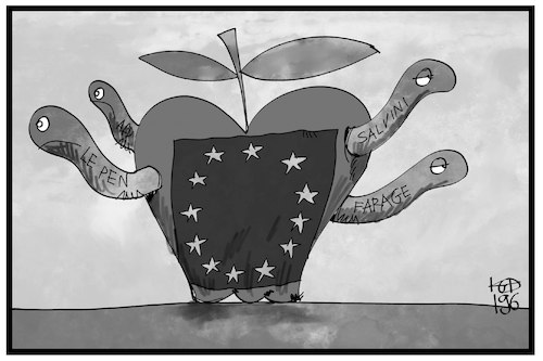 Cartoon: Der Wurm ist drin in Europa (medium) by Kostas Koufogiorgos tagged karikatur,koufogiorgos,illustration,cartoon,europa,eu,wurm,apfel,gemeinschaft,populisten,rechtsextremisten,rechtspopulisten,demokratie,partei,karikatur,koufogiorgos,illustration,cartoon,europa,eu,wurm,apfel,gemeinschaft,populisten,rechtsextremisten,rechtspopulisten,demokratie,partei