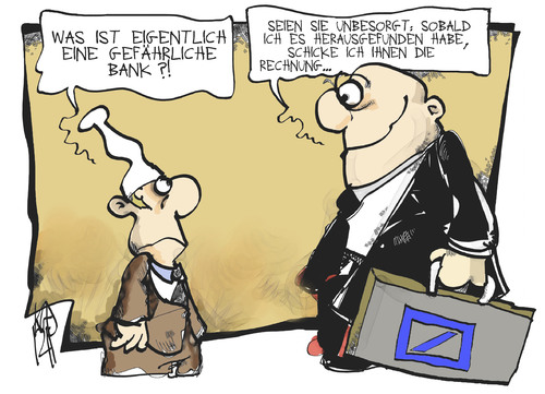 Cartoon: Deutsche Bank (medium) by Kostas Koufogiorgos tagged deutsche,bank,michel,manager,geld,systemrelevant,gefahr,kredit,institut,rechnung,karikatur,kostas,koufogiorgos,deutsche,bank,michel,manager,geld,systemrelevant,gefahr,kredit,institut,rechnung,karikatur,kostas,koufogiorgos