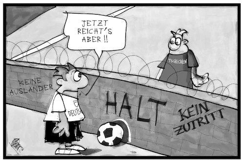 Cartoon: Deutschland-Tschechien (medium) by Kostas Koufogiorgos tagged karikatur,koufogiorgos,illustration,cartoon,tschechien,deutschland,zaun,einwanderung,asylpolitik,karikatur,koufogiorgos,illustration,cartoon,tschechien,deutschland,zaun,einwanderung,asylpolitik