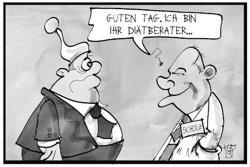 Cartoon: Diätberater Scholz (medium) by Kostas Koufogiorgos tagged karikatur,koufogiorgos,illustration,cartoon,diät,berater,arzt,scholz,fett,wirtschaft,finanzminister,politik,geld,steuern,karikatur,koufogiorgos,illustration,cartoon,diät,berater,arzt,scholz,fett,wirtschaft,finanzminister,politik,geld,steuern