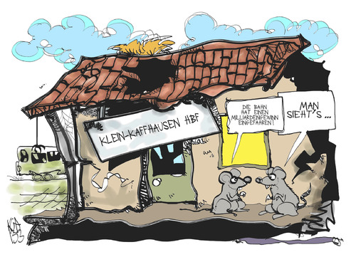 Cartoon: Die Bahn (medium) by Kostas Koufogiorgos tagged bahn,bahnhof,gewinn,infrastruktur,geld,karikatur,kostas,koufogiorgos,bahn,bahnhof,gewinn,infrastruktur,geld,karikatur,kostas,koufogiorgos