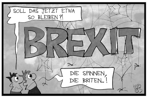 Cartoon: Die Briten spinnen (medium) by Kostas Koufogiorgos tagged karikatur,koufogiorgos,illustration,cartoon,brexit,verschiebung,eu,europa,großbritannien,warten,spinnen,karikatur,koufogiorgos,illustration,cartoon,brexit,verschiebung,eu,europa,großbritannien,warten,spinnen