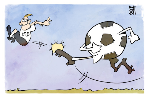 Cartoon: Die DFB-Auswahl in der Krise (medium) by Kostas Koufogiorgos tagged karikatur,koufogiorgos,dfb,fußball,nationalmannschaft,karikatur,koufogiorgos,dfb,fußball,nationalmannschaft