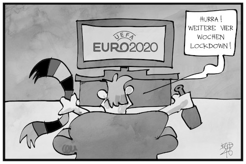 Cartoon: Die EM beginnt (medium) by Kostas Koufogiorgos tagged karikatur,koufogiorgos,illustration,cartoon,em,lockdown,fernsehen,fan,fußball,euro,karikatur,koufogiorgos,illustration,cartoon,em,lockdown,fernsehen,fan,fußball,euro