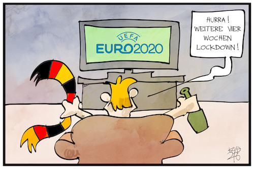 Cartoon: Die EM beginnt (medium) by Kostas Koufogiorgos tagged karikatur,koufogiorgos,illustration,cartoon,em,lockdown,fernsehen,fan,fußball,euro,karikatur,koufogiorgos,illustration,cartoon,em,lockdown,fernsehen,fan,fußball,euro