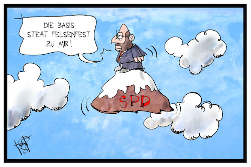 Cartoon: Die felsenfeste SPD (medium) by Kostas Koufogiorgos tagged karikatur,koufogiorgos,illustration,cartoon,spd,schulz,partei,basis,sozialdemokratie,karikatur,koufogiorgos,illustration,cartoon,spd,schulz,partei,basis,sozialdemokratie