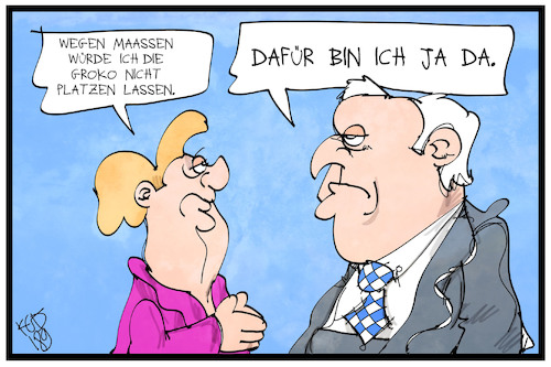 Cartoon: Die Groko platzt (medium) by Kostas Koufogiorgos tagged karikatur,koufogiorgos,illustration,cartoon,groko,platzen,seehofer,merkel,maaßen,koalition,regierung,politik,union,karikatur,koufogiorgos,illustration,cartoon,groko,platzen,seehofer,merkel,maaßen,koalition,regierung,politik,union