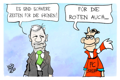 Cartoon: Die Grünen und Bayern München (medium) by Kostas Koufogiorgos tagged karikatur,koufogiorgos,fc,bayern,fußball,gruene,rote,verein,partei,karikatur,koufogiorgos,fc,bayern,fußball,gruene,rote,verein,partei