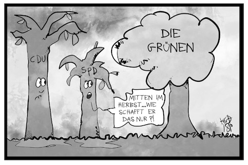 Cartoon: Die Immergrünen (medium) by Kostas Koufogiorgos tagged karikatur,koufogiorgos,illustration,cartoon,grüne,cdu,spd,baum,partei,wahlergebnis,politik,demokratie,karikatur,koufogiorgos,illustration,cartoon,grüne,cdu,spd,baum,partei,wahlergebnis,politik,demokratie