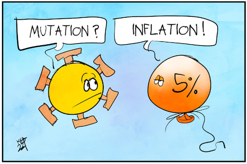 Cartoon: Die Inflation steigt rasant (medium) by Kostas Koufogiorgos tagged karikatur,koufogiorgos,illustration,cartoon,inflation,corona,virus,variante,mutation,ballon,wirtschaft,karikatur,koufogiorgos,illustration,cartoon,inflation,corona,virus,variante,mutation,ballon,wirtschaft