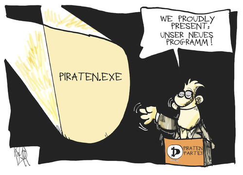 Cartoon: Die Piraten (medium) by Kostas Koufogiorgos tagged piraten,parteitag,computer,programm,partei,karikatur,kostas,koufogiorgos,piraten,parteitag,computer,programm,partei,karikatur,kostas,koufogiorgos