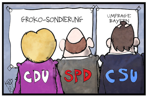 Cartoon: Dobrindt sondiert (medium) by Kostas Koufogiorgos tagged karikatur,koufogiorgos,illustration,cartoon,csu,spd,cdu,sondierung,umfrage,politik,dobrindt,merkel,schulz,karikatur,koufogiorgos,illustration,cartoon,csu,spd,cdu,sondierung,umfrage,politik,dobrindt,merkel,schulz