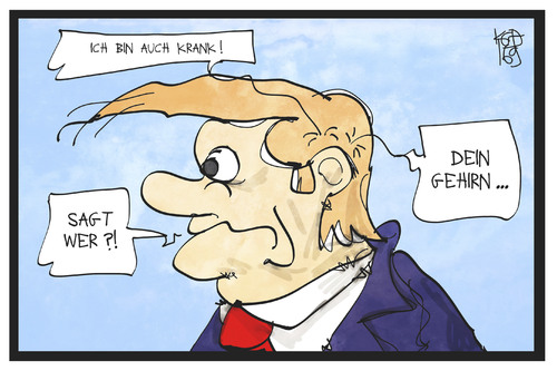 Cartoon: Donald Trump (medium) by Kostas Koufogiorgos tagged karikatur,koufogiorgos,illustration,cartoon,trump,clinton,usa,wahlkampf,kandidat,gehirn,krank,krankheit,geisteskrankheit,karikatur,koufogiorgos,illustration,cartoon,trump,clinton,usa,wahlkampf,kandidat,gehirn,krank,krankheit,geisteskrankheit