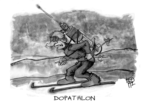 Cartoon: Doping (medium) by Kostas Koufogiorgos tagged karikatur,koufogiorgos,cartoon,biathlon,dopathlon,doping,sport,wintersport,olympia,leistung,betrug,karikatur,koufogiorgos,cartoon,biathlon,dopathlon,doping,sport,wintersport,olympia,leistung,betrug