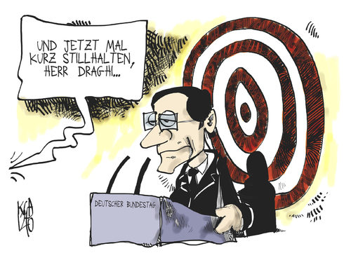 Cartoon: Draghi im Bundestag (medium) by Kostas Koufogiorgos tagged draghi,bundestag,europa,euro,schulden,krise,ezb,bank,zielscheibe,rede,karikatur,kostas,koufogiorgos,draghi,bundestag,europa,euro,schulden,krise,ezb,bank,zielscheibe,rede,karikatur,kostas,koufogiorgos