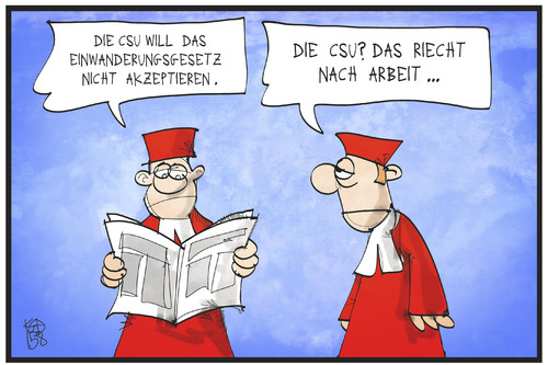 Cartoon: Einwanderungsgesetz (medium) by Kostas Koufogiorgos tagged csu,cartoon,koufogiorgos,karikatur,illustration,einwanderungsgesetz,immigration,zuwanderung,bvg,verfassungsgericht,verfassungsrichter,politik,gesetzgebung,karikatur,koufogiorgos,illustration,cartoon,csu,einwanderungsgesetz,immigration,zuwanderung,bvg,verfassungsgericht,verfassungsrichter,politik,gesetzgebung