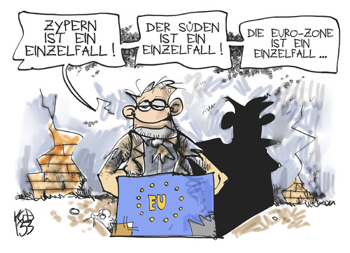 Cartoon: Einzelfall Eurozone (medium) by Kostas Koufogiorgos tagged einzelfall,zypern,süden,euro,zone,schulden,krise,europa,eu,karikatur,kostas,koufogiorgos,einzelfall,zypern,süden,euro,zone,schulden,krise,europa,eu,karikatur,kostas,koufogiorgos