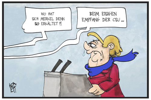 Cartoon: Eiszeit mit der CSU (medium) by Kostas Koufogiorgos tagged karikatur,koufogiorgos,illustration,cartoon,merkel,cdu,csu,eiszeit,streit,rede,erklärung,bundestag,generaldebatte,karikatur,koufogiorgos,illustration,cartoon,merkel,cdu,csu,eiszeit,streit,rede,erklärung,bundestag,generaldebatte