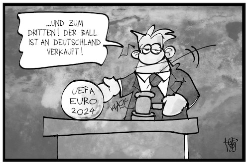 Cartoon: EM 2024 (medium) by Kostas Koufogiorgos tagged karikatur,koufogiorgos,illustration,cartoon,euro,2024,em,fussball,sport,auktion,ball,verkauf,kauf,versteigerung,auktionator,uefa,europa,karikatur,koufogiorgos,illustration,cartoon,euro,2024,em,fussball,sport,auktion,ball,verkauf,kauf,versteigerung,auktionator,uefa,europa