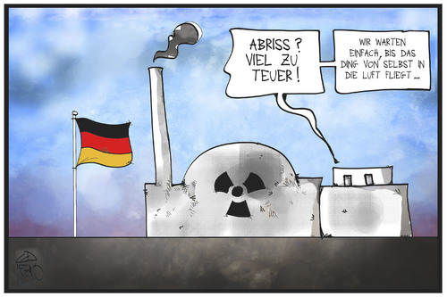 Cartoon: Energiewende (medium) by Kostas Koufogiorgos tagged karikatur,koufogiorgos,illustration,cartoon,akw,atomkraft,meiler,energiekonzern,umwelt,nuklear,energie,abriss,entsorgung,explosion,kosten,geld,wirtschaft,energiewende,karikatur,koufogiorgos,illustration,cartoon,akw,atomkraft,meiler,energiekonzern,umwelt,nuklear,energie,abriss,entsorgung,explosion,kosten,geld,wirtschaft,energiewende