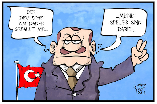 Cartoon: Erdogans WM-Kader (medium) by Kostas Koufogiorgos tagged karikatur,koufogiorgos,illustration,cartoon,wm,fussball,kader,erdogan,gündogan,özil,sport,tuerkei,karikatur,koufogiorgos,illustration,cartoon,wm,fussball,kader,erdogan,gündogan,özil,sport,tuerkei