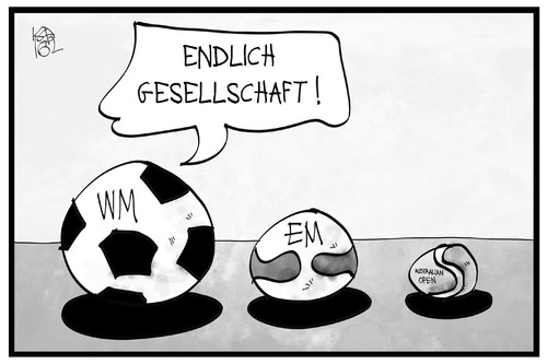 Cartoon: Erfolgreicher Ballsport (medium) by Kostas Koufogiorgos tagged karikatur,koufogiorgos,illustration,cartoon,ball,sport,fussball,handball,tennis,tennisball,australian,open,wm,em,meisterschaft,gesellschaft,karikatur,koufogiorgos,illustration,cartoon,ball,sport,fussball,handball,tennis,tennisball,australian,open,wm,em,meisterschaft,gesellschaft