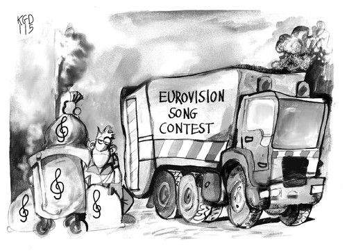 Cartoon: ESC (medium) by Kostas Koufogiorgos tagged eurovision song contest,lena,gesang,lied,europa,musik,eurovision,song,contest,esc