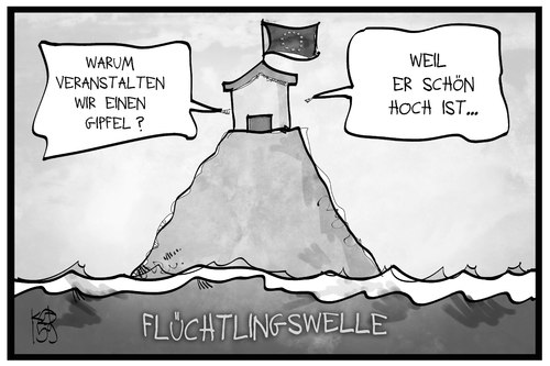 Cartoon: EU-Flüchtlingsgipfel (medium) by Kostas Koufogiorgos tagged karikatur,koufogiorgos,illustration,cartoon,flüchtlingskrise,gipfel,eu,europa,flüchtlingswelle,meer,wasser,treffen,beratung,flüchtlingspolitik,karikatur,koufogiorgos,illustration,cartoon,flüchtlingskrise,gipfel,eu,europa,flüchtlingswelle,meer,wasser,treffen,beratung,flüchtlingspolitik