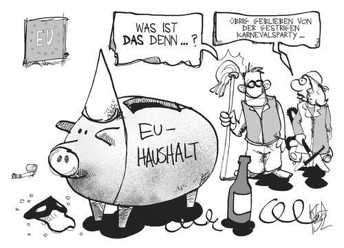 Cartoon: EU-Haushalt (medium) by Kostas Koufogiorgos tagged eu,haushalt,parlament,sparschwein,karneval,geld,europa,sondergipfel,karikatur,kostas,koufogiorgos,eu,haushalt,parlament,sparschwein,karneval,geld,europa,sondergipfel,karikatur,kostas,koufogiorgos