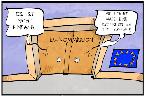 Cartoon: EU-Kommissionspräsident (medium) by Kostas Koufogiorgos tagged karikatur,koufogiorgos,illustration,cartoon,eu,europa,kommissionspräsident,doppelspitze,politik,wahl,demokratie,karikatur,koufogiorgos,illustration,cartoon,eu,europa,kommissionspräsident,doppelspitze,politik,wahl,demokratie