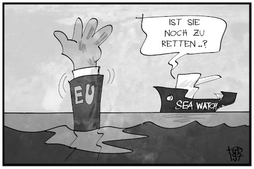 Cartoon: EU-Rettung (medium) by Kostas Koufogiorgos tagged karikatur,koufogiorgos,cartoon,illustration,eu,rettung,seawatch,untergang,europäische,union,karikatur,koufogiorgos,cartoon,illustration,eu,rettung,seawatch,untergang,europäische,union